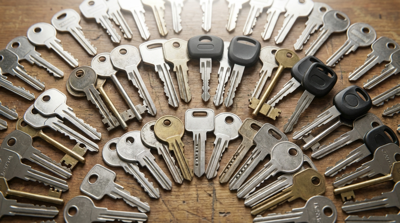 クツショウテンの合カギ作製。他店で断られた種類豊富な鍵やディンプルキーも在庫を取り揃えています。